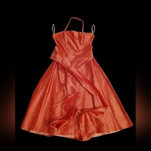 Like New Watters & Watters  Pink/Coral Silk A-Line Dress Size 8